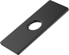 6" Deck Plate, Stainless Steel Escutcheon Sink Hole Cover Mate Black Stainless