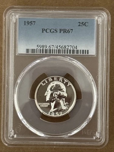 1957 Washington Quarter Silver Proof PCGS PR67 25c 90% Silver Coin