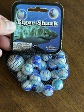 Tiger Shark Mega Marbles Vacor Net Bag 25 Glass 1 Shooter 24 Players