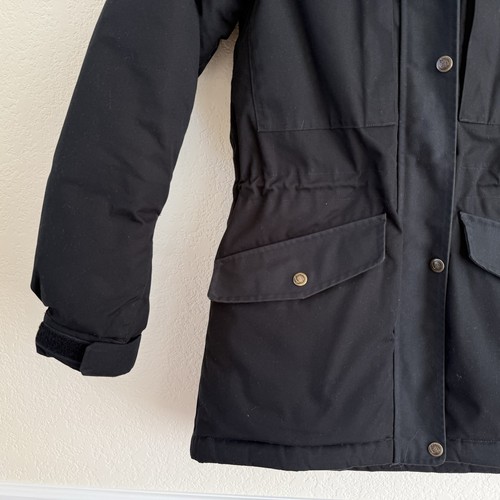 Piumino Fjallraven Singi taglia small G 1000 nero pelliccia sintetica cappuccio orlo - Foto 4 di 21