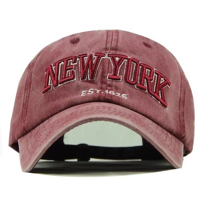 New York Baseball Cap Blau Vintage Unisex Kappe verstellbar Stickerei Retro Hat