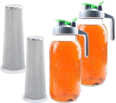 64 Oz Mason Jar Cold Brew Coffee Tea Maker With Food Filter Infuser 2 Quart G...