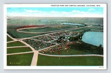 Vintage Frontier Park & Camping Grounds Cheyenne WY Litho Postcard 1929