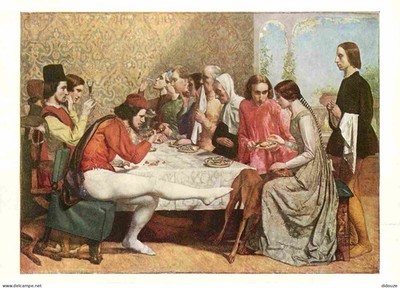Postcard - Art - Painting - Sir John Everett Millais - Lorenzo and Isabella