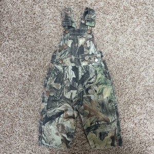 Vintage J. Tuohy's Camo Bib Overalls Toddlers 24  Months  Camo Tree Print