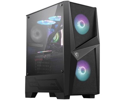 MSI MAG FORGE 100R Mid Tower Gaming Computer Gehäuse (Schwarz, 2x 120mm ATX, SCHWARZ 