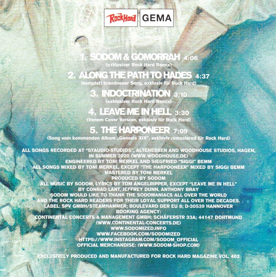 CD • SODOM • 2020 • A HANDFUL OF BULLETS (German Rock Hard Exclusiv) • LIKE NEW! - Bild 3 von 3