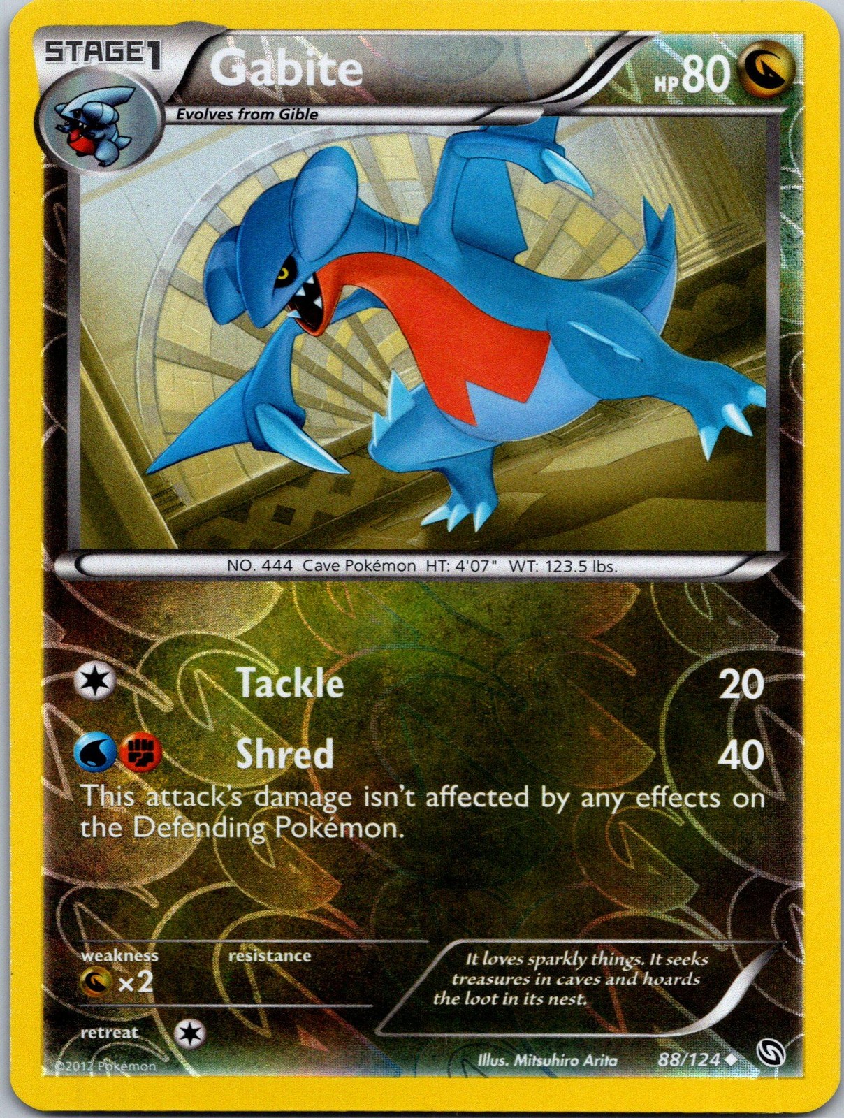 Gabite 88/124 Uncommon Dragons Exalted Pokemon Reverse Holo Lightly Played