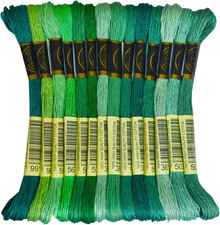 Blue Green Gradient Color Embroidery Floss - Cross Stitch Threads - Friendship B