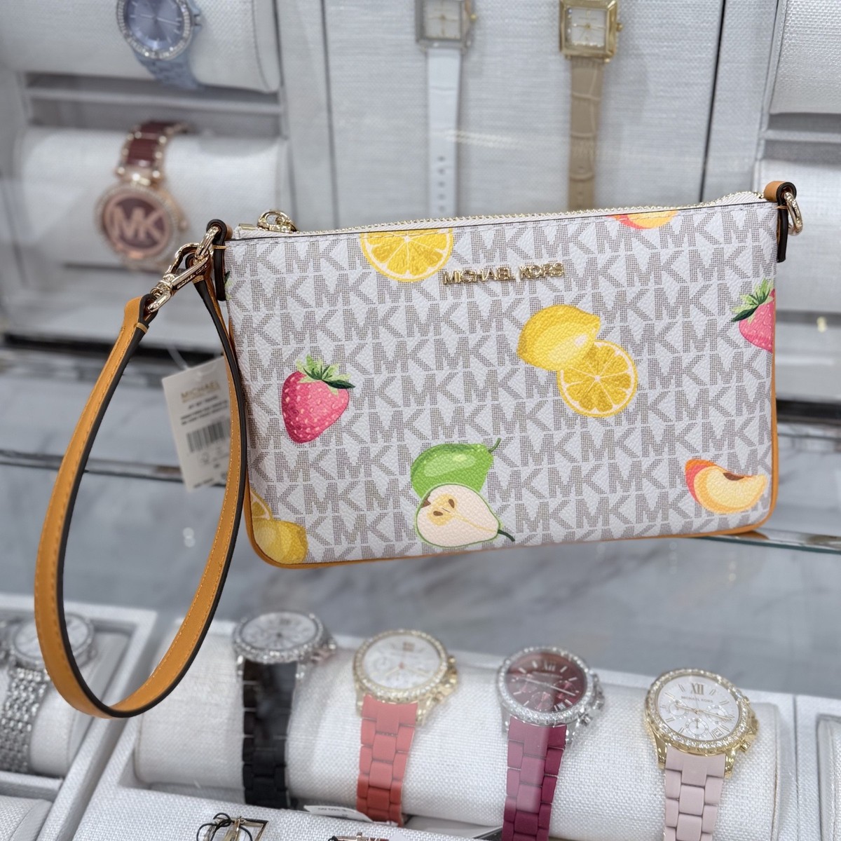 Michael Kors Jet Set Travel SM Convertible Pouch Wristlet Bag MK