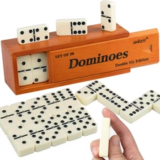 Dominos Set for Adults -Jumbo Size Dominoes Double Six Edition- Classic Board Ga