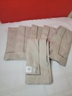 Pottery Barn Linen Hemstitch Oatmeal Colors Dinner Napkins 22x22 Set Of 6 NWT