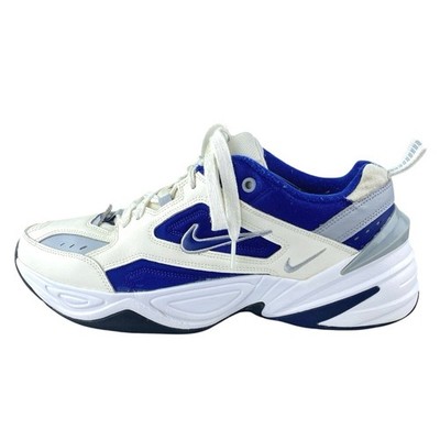 Nike M2K Tekno Men's White Blue Lace Up Low Top Athletic Sneakers