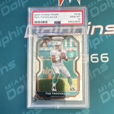 Panini Prizm 2020 Tua Tagovailoa Rookie Base #339 Miami Dolphins PSA 10