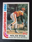 1982 Topps Baseball card Nolan Ryan #5 Houston Astros 82 Highlight HL NEAR MINT