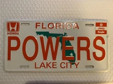 Powers Honda Jeep Eagle Lake City Florida License Booster Plate