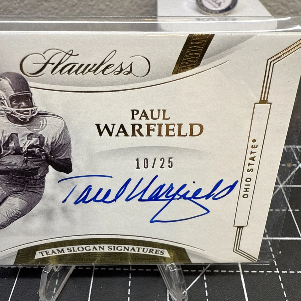 2020 Panini Flawless Collegiate Football Gold Autograph #26 Paul Warfield #10/25 - Image 3 of 4