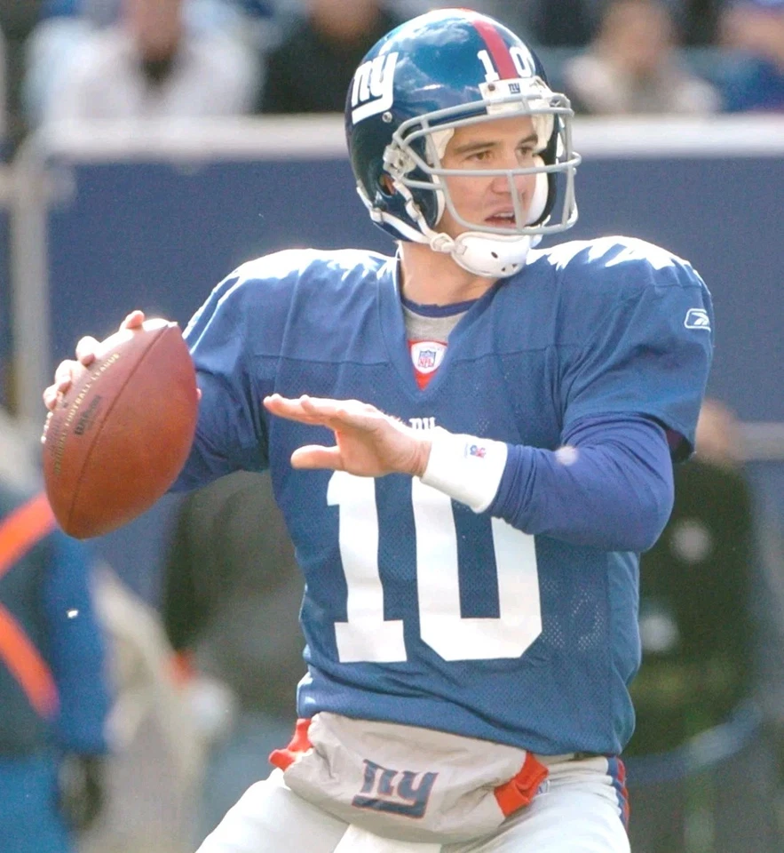 Camiseta deportiva Reebok On Field auténtica firmada por Eli Manning de colección de los Gigantes de Nueva York 🔥 Foto 4 de 4