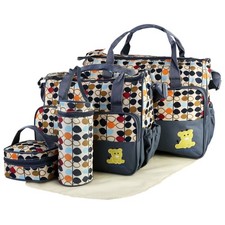 5-Piece Baby Diaper Bag Set with Insulated Pockets  Changing Pad