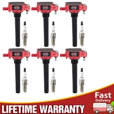 Set of 6 Iridium Spark Plug and Ignition Coil Pack For Chrysler Dodge Jeep Ram
