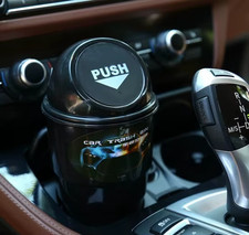 Car Trash Can With Lid Cup Holder Style Garbage Bin Push Top Auto Accessory Car Trash Can With Lid Cup Holder Style Garbage Bin Push Top Auto Accessory