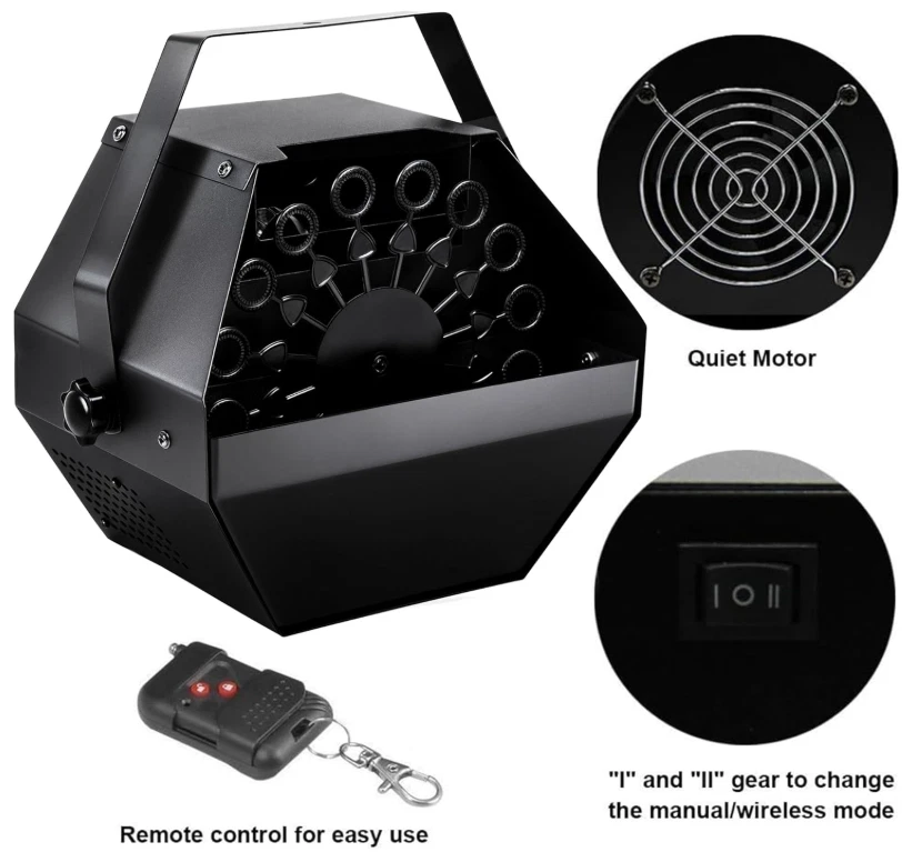 Máquina automática de burbujas 1L con control remoto 45ft y soplador metálico Foto 3 de 4