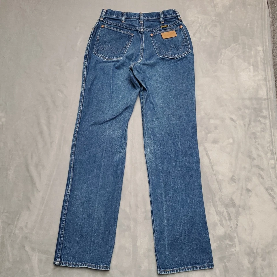VTG Wrangler Jean Women 12x32 Blue Denim High Waist Cowboy 13MWZMR Made in USA - Image 4 of 4