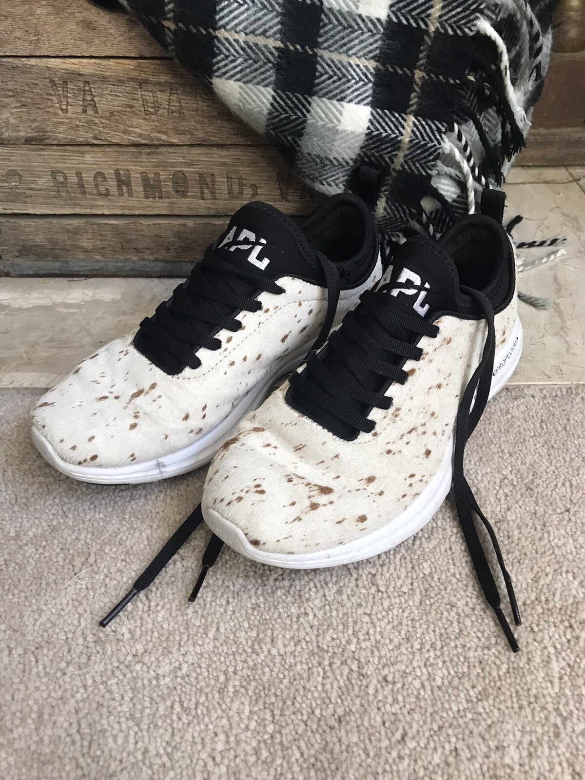 PONY APL Techloom Phantom sneakers donna capelli di cavallo stampa animalier US 6