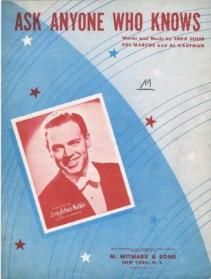 Ask Anyone Who Knows, 1947, Vintage Sheet Music