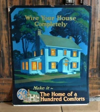 orig. 1920's-40's GENERAL ELECTRIC **2-Sided Cardboard STORE DISPLAY**, Rare!!!