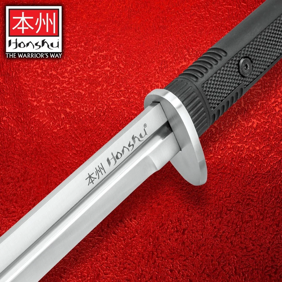 Honshu Boshin Double Edge Sword Carbon Steel Wooden Scabbard 40 13/16" Overall - Image 4 of 4