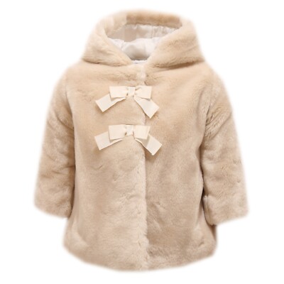 9777T cappotto bimba girl SIMONETTA TINY ecopelliccia beige coat