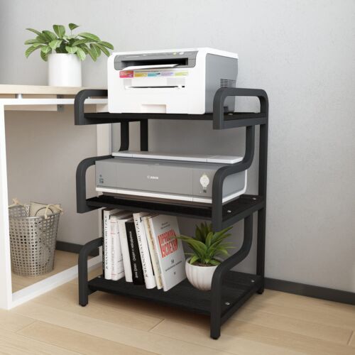 Natwind 3-Tier Printer Stand with Wheels Movable Storage Cart Floor-Standing ...