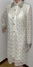 Rare   Vintage 60s Glam Heavily fully Beaded /Sequins Mod Couture Dress Sz:M
