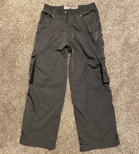 Nylon Cargo Wide Leg Raver Pants 