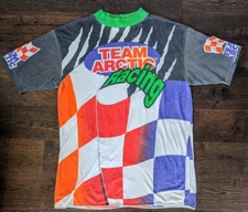 Vintage Rare Team Arctic WearRacing  Double Sided T-shirt Size XL Cat