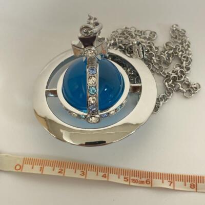 Vivienne Westwood Necklace Medium Orb Silver x Light Blue Top 6.5