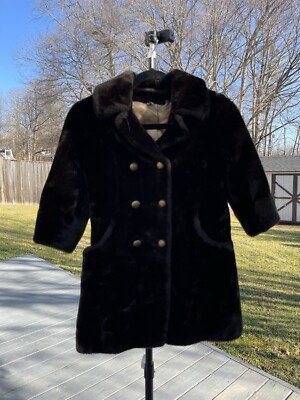 Vtg Borgazia Luxury Faux Fur Coat Brown Button Up Small X  Measurement