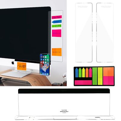 3 Pcs Monitor Memo Board Left Right Bottom Office Decor Desk Accessories Phone