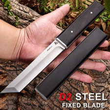 One-piece Keel D2 Steel Hunting Knife Tactical Survival Portable Fixed Blade USA