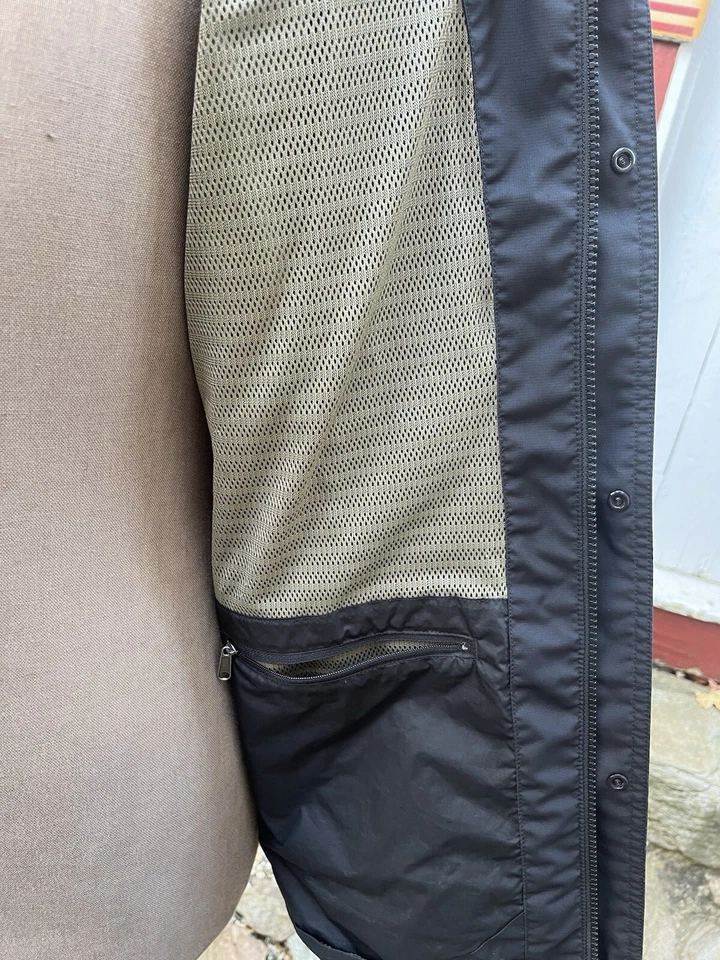 Chaqueta para hombre Patagonia Eco Rain Shell negra cremallera completa con capucha forrada de malla M Foto 3 de 4