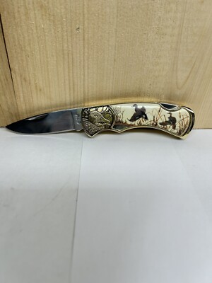 フランクリン ミント  コレクターナイフ Franklin Mint Knife In Zipper Pouch Collector Grizzly Bear Salmon