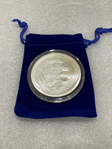 2 oz Double Eagle Flag of Strength Freedom .999 SILVER BULLION CAP & GIFT POUCH