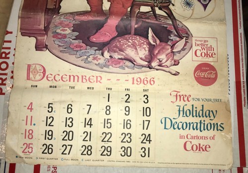 Vintage Coca-Cola 1967 13- Month Calendar - Picture 3 of 12