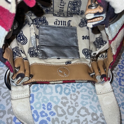 Vintage Striped Juicy Couture Purse Handbag Satchel Bag Nautical Terry Cloth Y2K - Picture 6 of 10