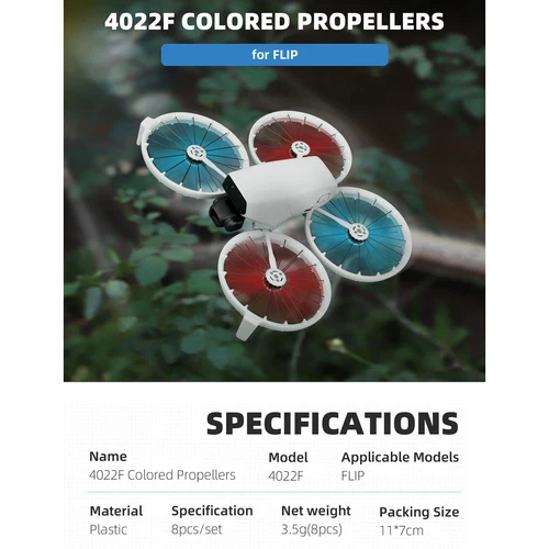 Strumenti eliche leggere stabili precise robuste 8 pezzi per drone DJI Flip 4022F - Foto 15 di 23
