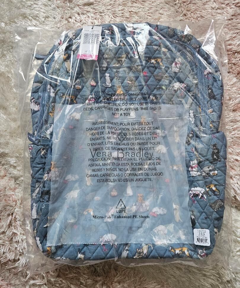 Vera Bradley Cats Meow Essential Large Backpack (NWT 