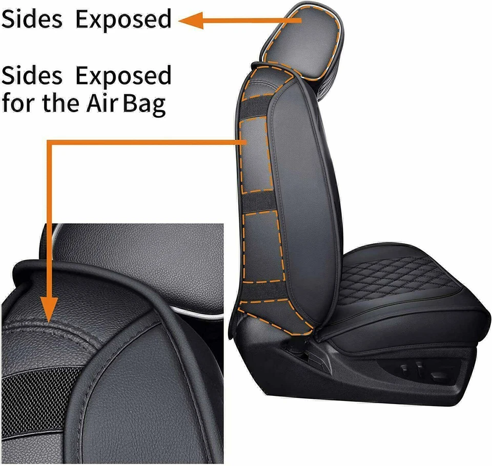 Full Set Car Seat Covers Leather For 2007-2021 Chevy Silverado GMC Sierra 1500 - Image 2 of 4