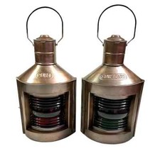 Copper Antique Finish Nautical Oil Lamp Marine Ship Lantern Boat Light Décor