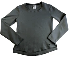 Nike Mens Therma-Fit Running Shirt Base Layer Sz XS Gray Crew Neck Long Sleeve